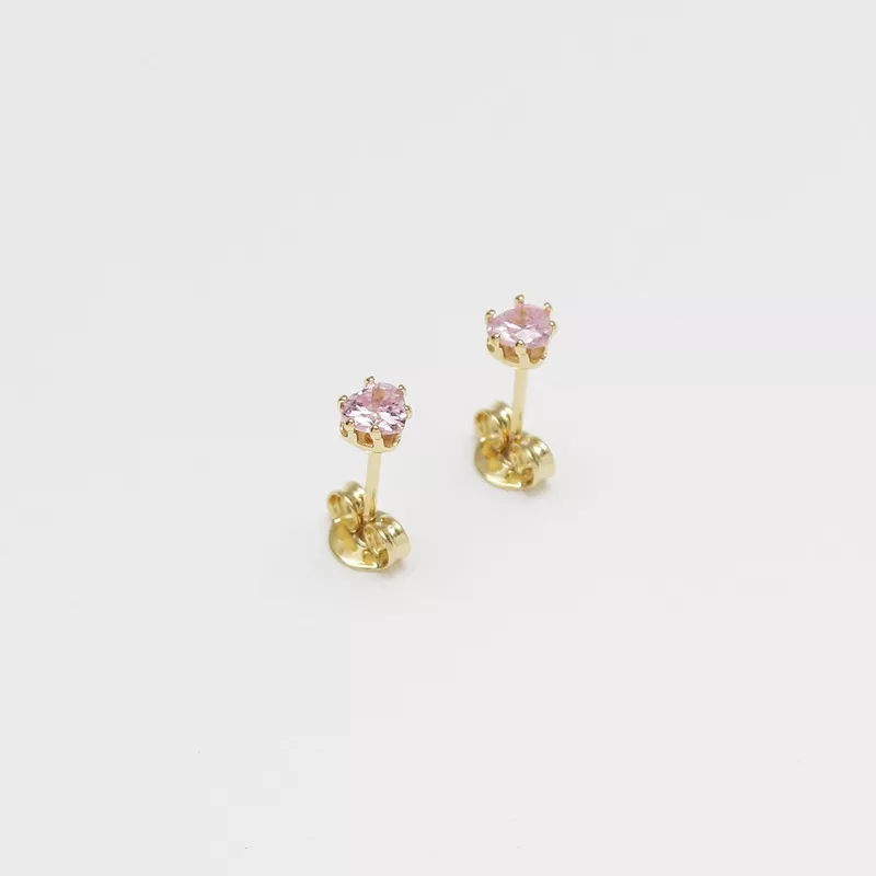 A Topo Circonia Corazón ROSA - 33023-ROSA - Foto 2