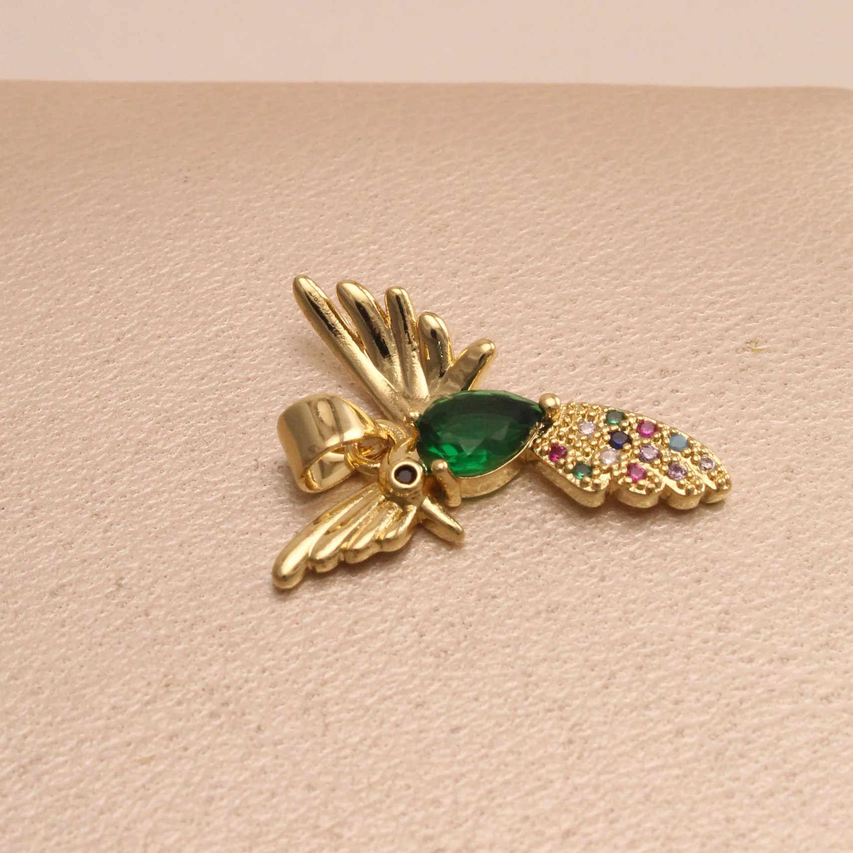 Dij. colibri verde rodio 2,7cm - DRG601