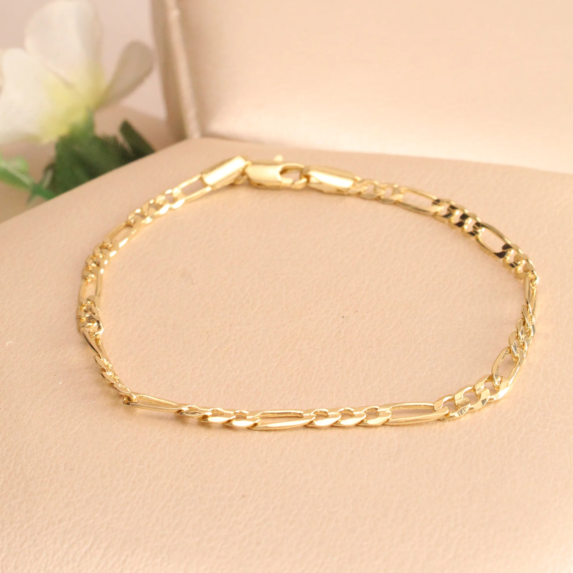 Pul. pulsera dorada rodio 20cm - GRG764