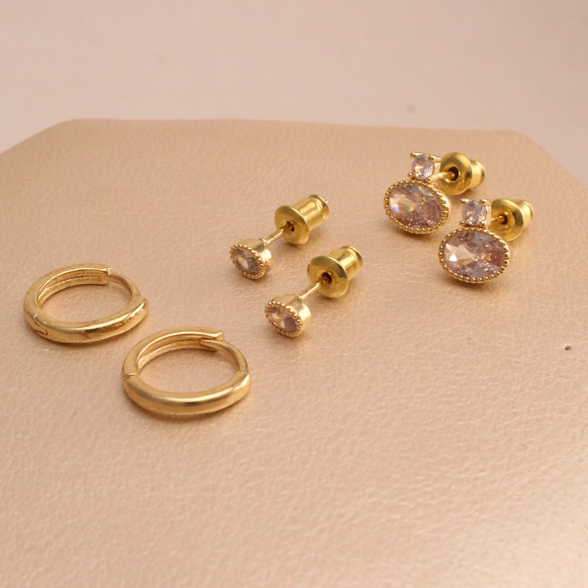 Set. trio topo/candonga zircon rodio 0.50.2cm - LRS795 - Foto 1