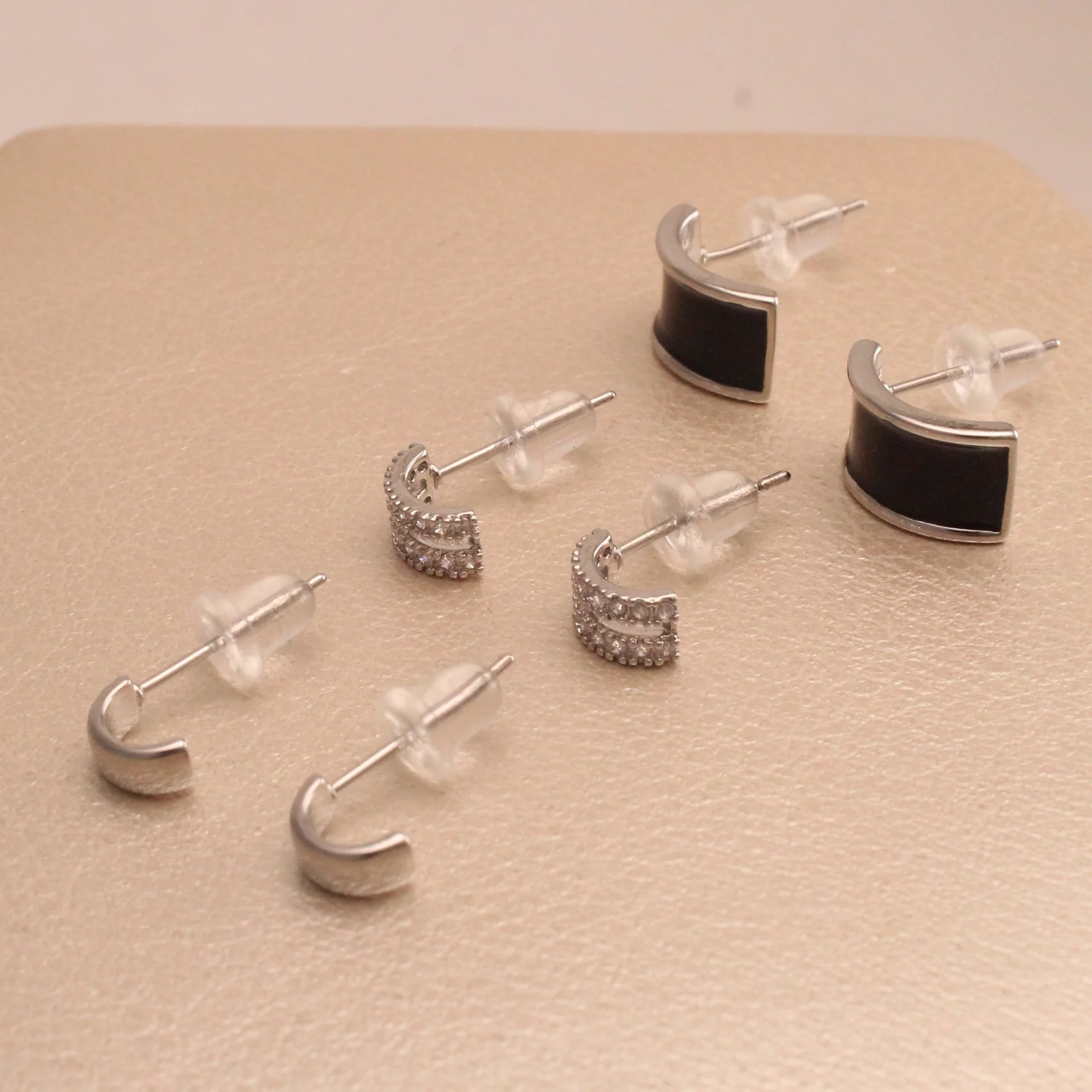 Set. trio topo medio aro plateado cover rodio 10.4cm - LRS823 - Foto 1