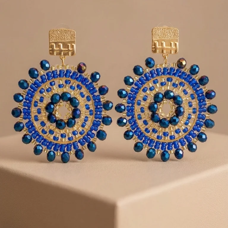 Max. Mandala Azul Oro Golfilled 4 Cm - MGG218