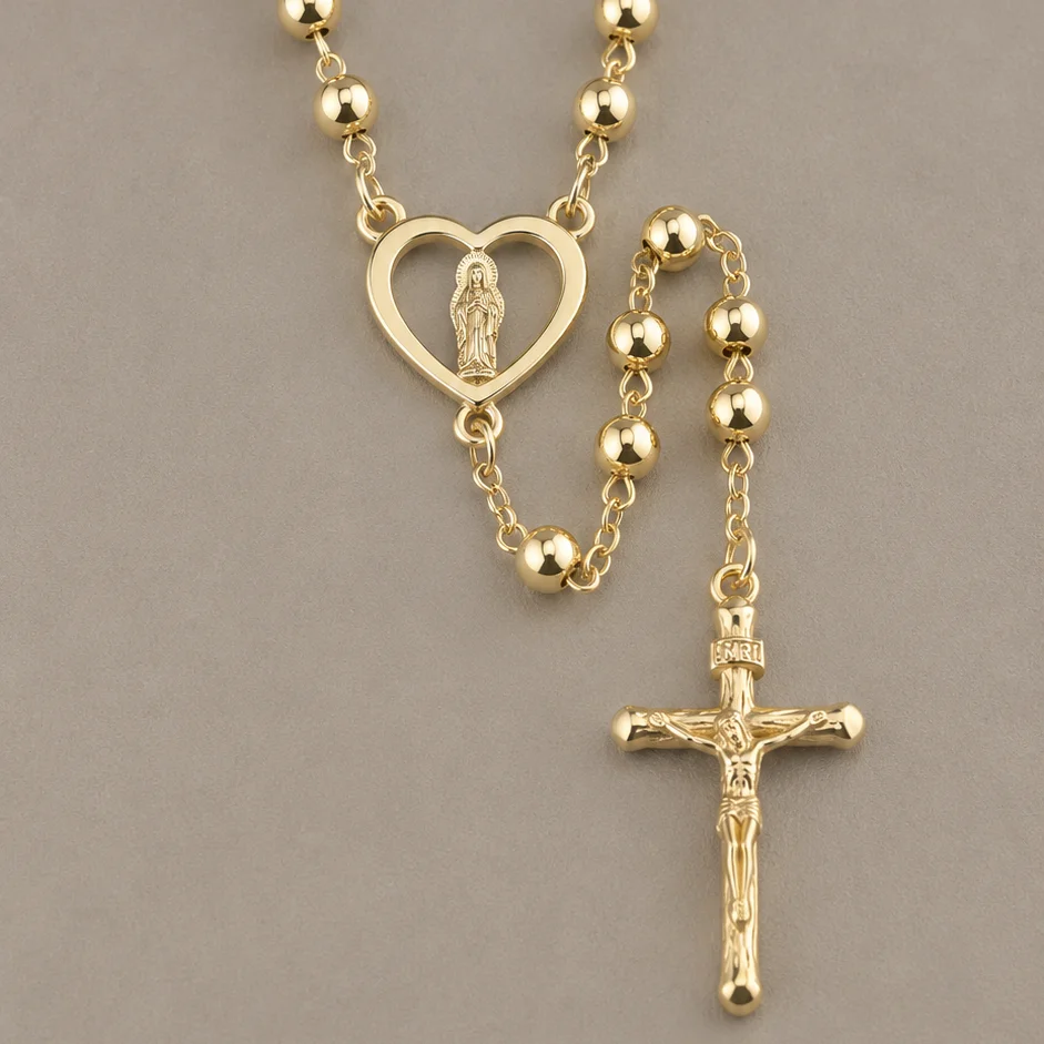 Cad. cm rosario guadalupe b6 rodio 60cm - ORG615