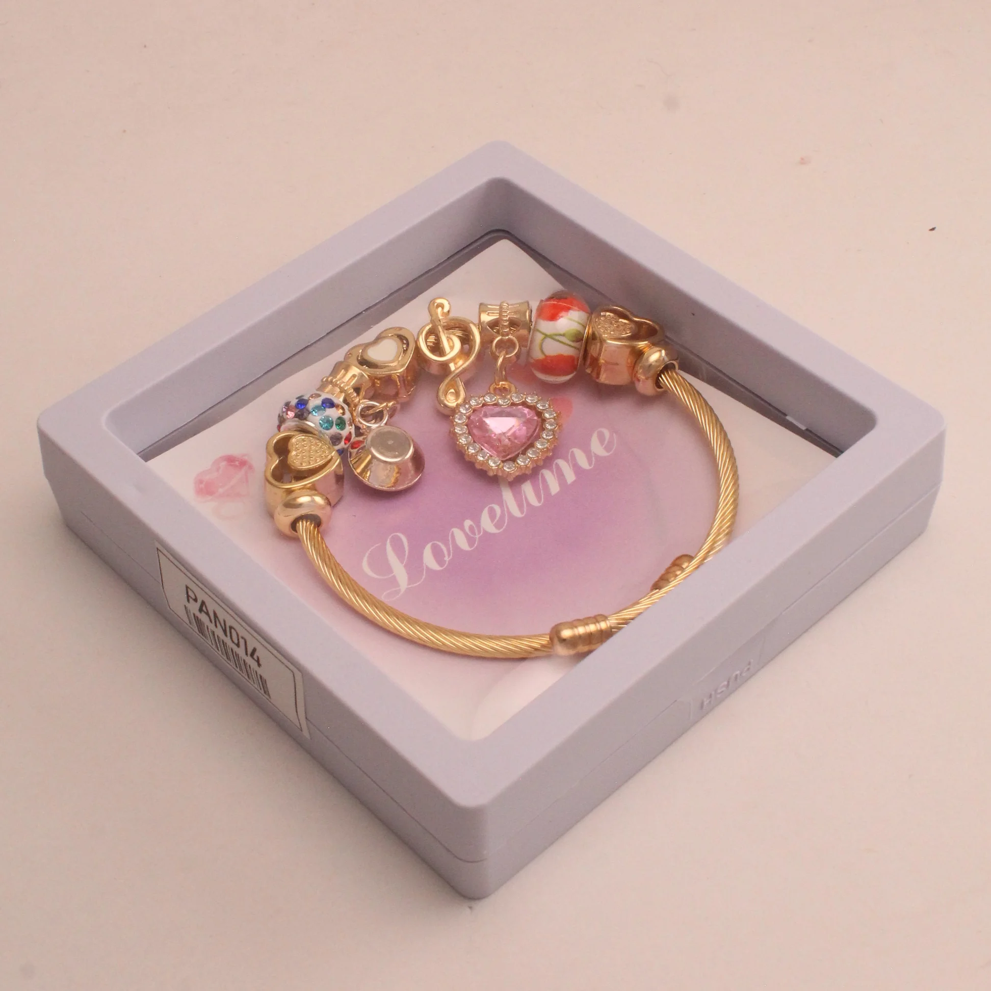 Pul. tipo pan. corazon circones rodio graduable - PAN014