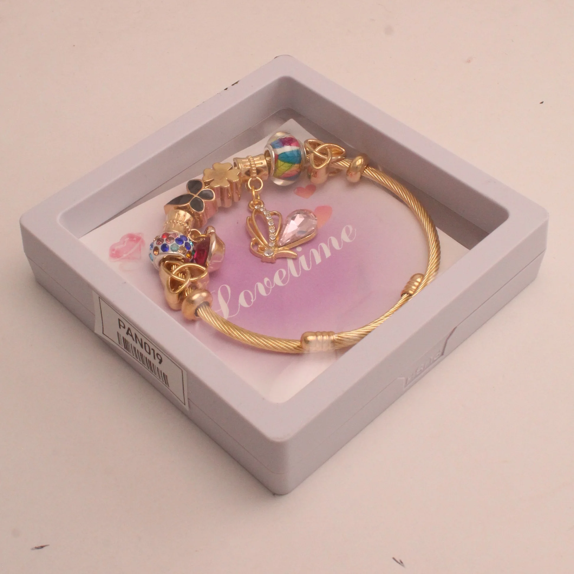 Pul. tipo pan. mariposa diamante rodio graduable - PAN019