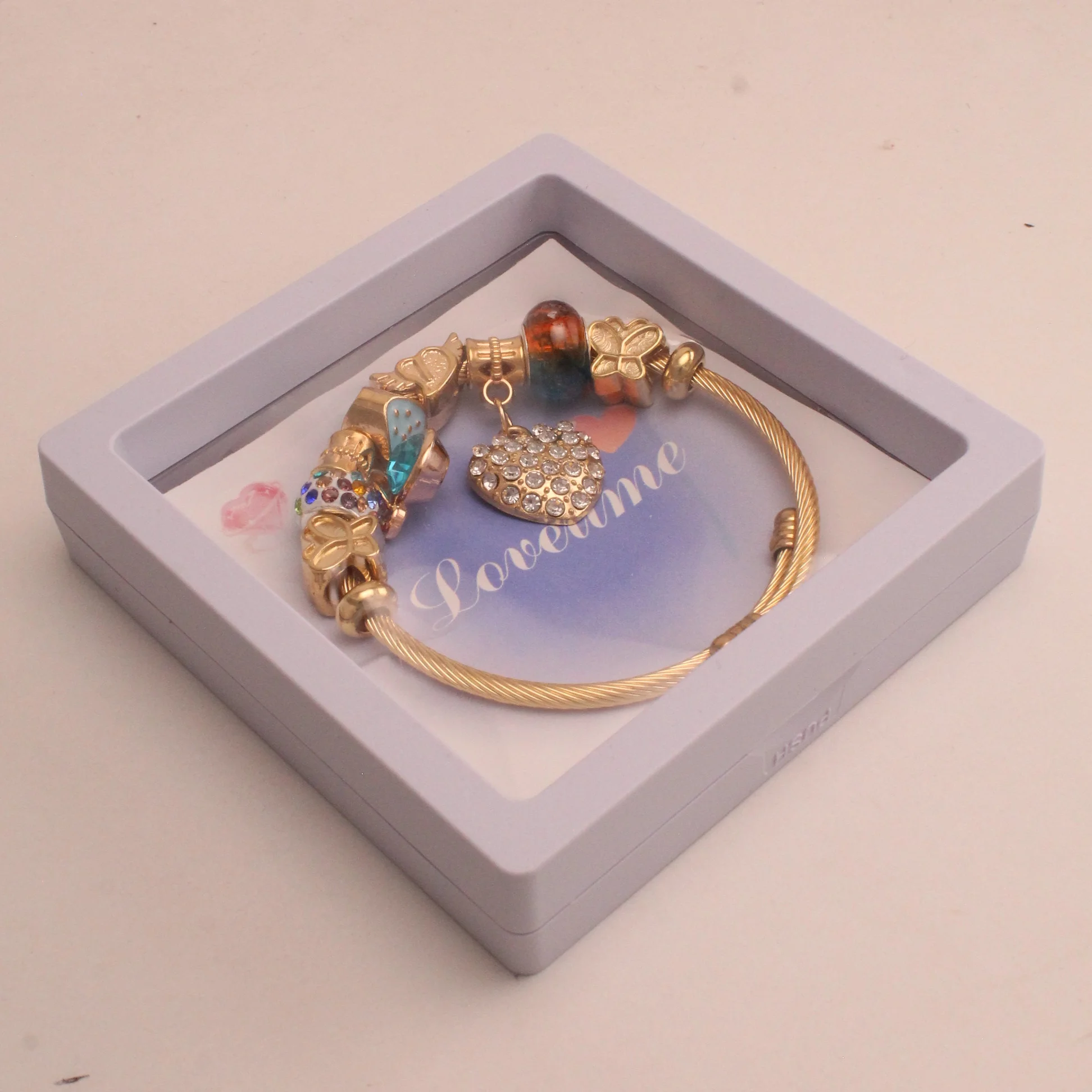 Pul. tipo pan. corazon circones rodio graduable - PAN029