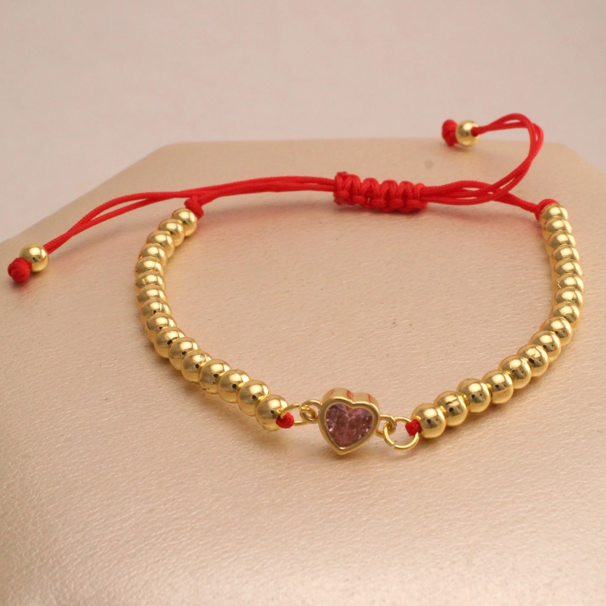 Pul. corazon rosa rodio graduable - PRG329