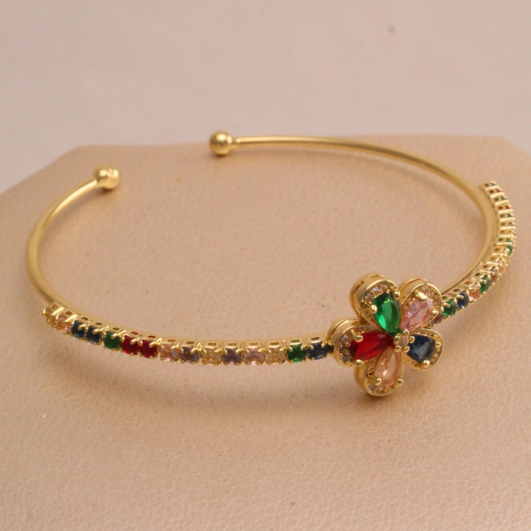 Pul. brazalete flor rodio graduable - PRG955 - Foto 1