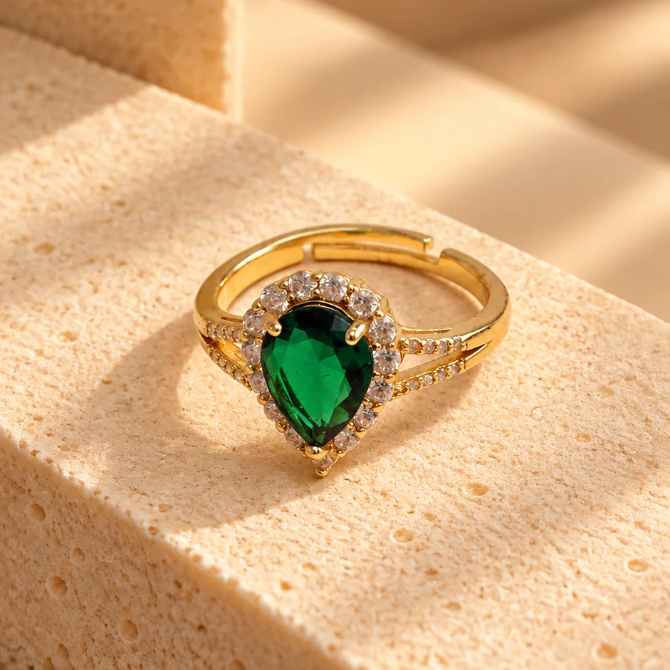 Ani. circon verde rodio graduable - RRG248