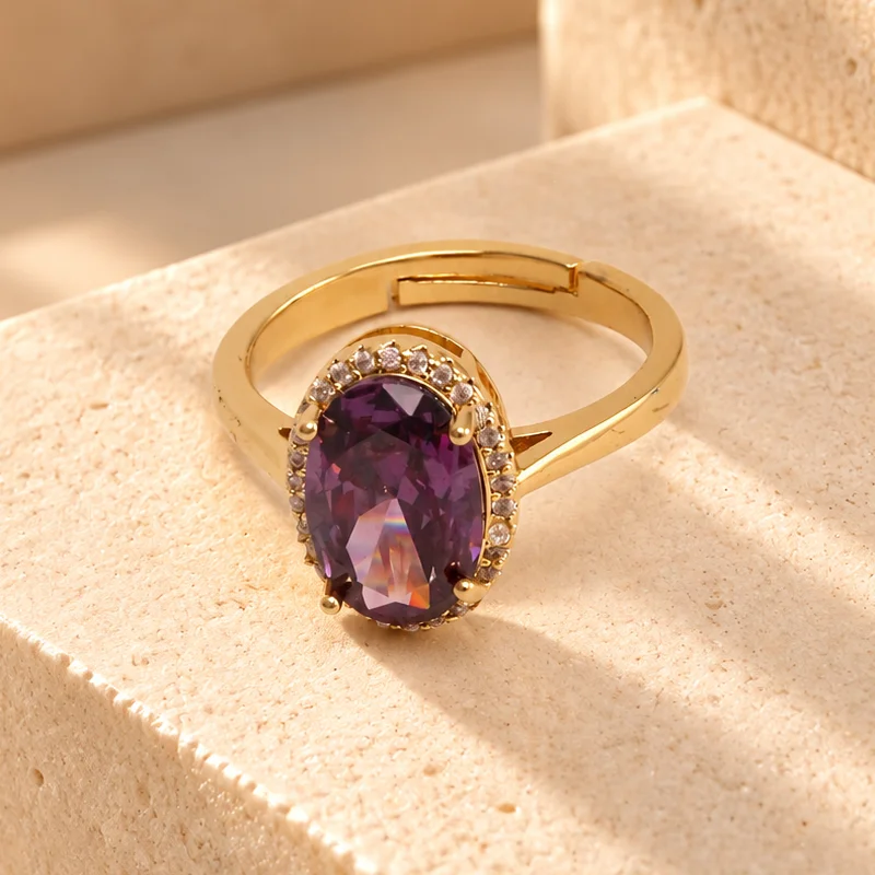 Ani. circon morado rodio graduable - RRG300