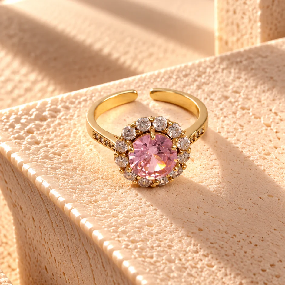 Ani. circon rosa rodio graduable - RRG687 - Foto 1