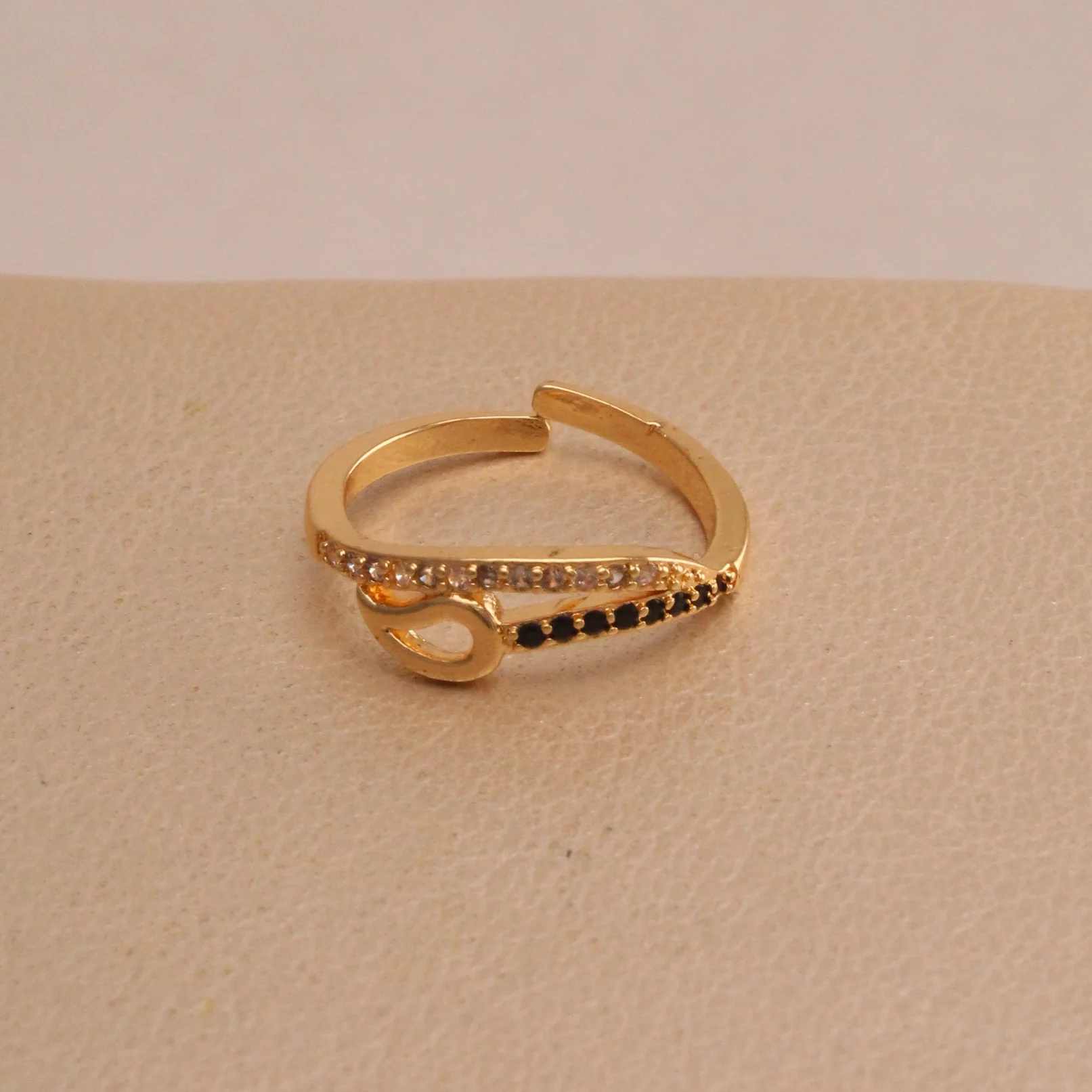 Ani. gota zircon negro rodio rodio graduable - RRG973
