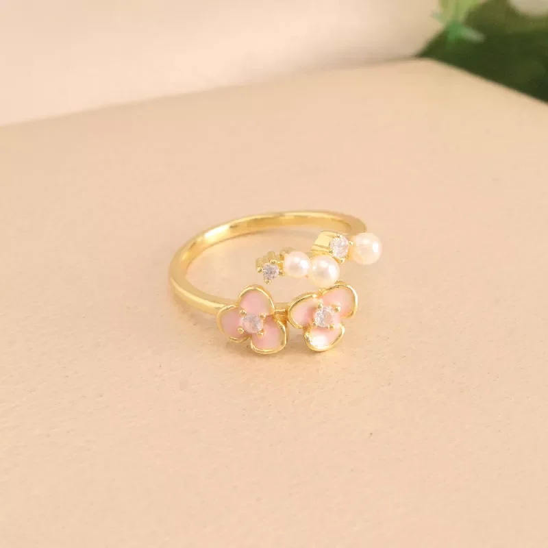 Ani. Flores Dorado Rodio Graduable - RRJ585