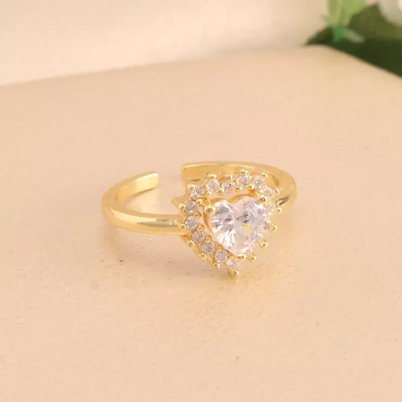 Ani. Corazon Circon Dorado Rodio Graduable - RRJ753