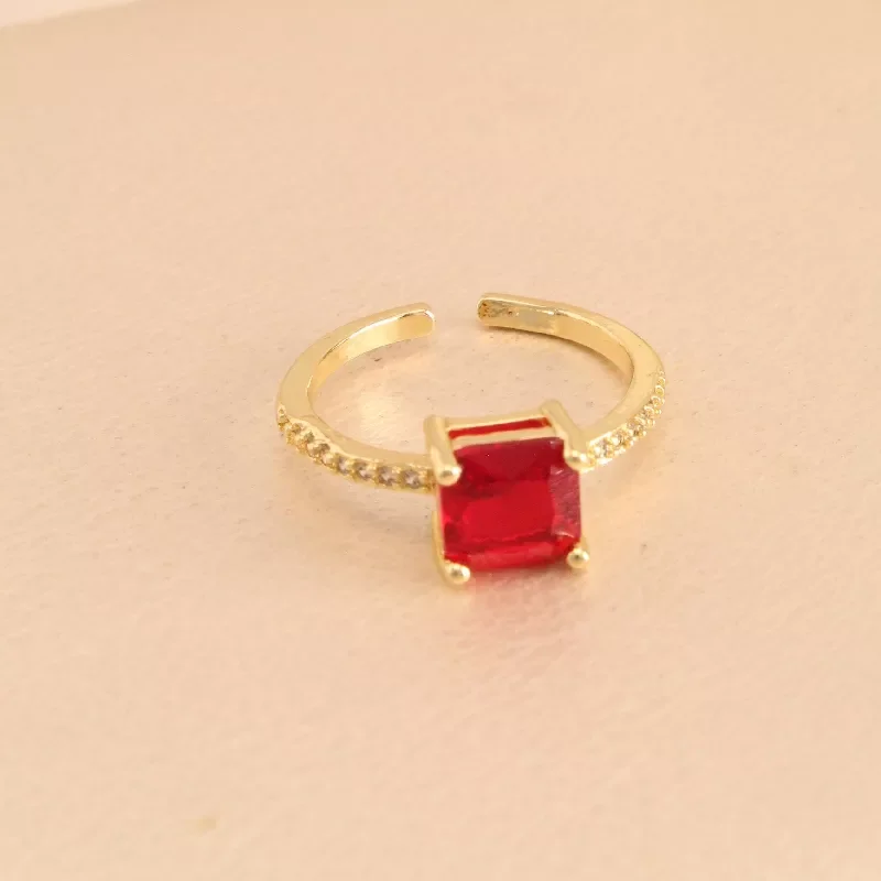 Ani. Cuadrado Rojo Dorado Rodio Graduable - RRJ759 - Foto 1