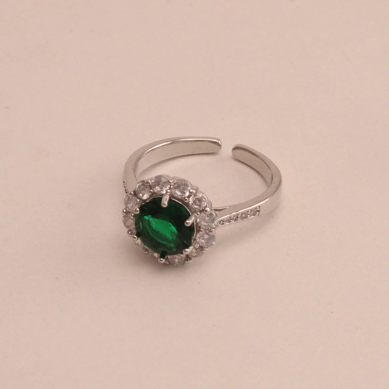Ani. verde plateado rodio graduable - RRS532 - Foto 1