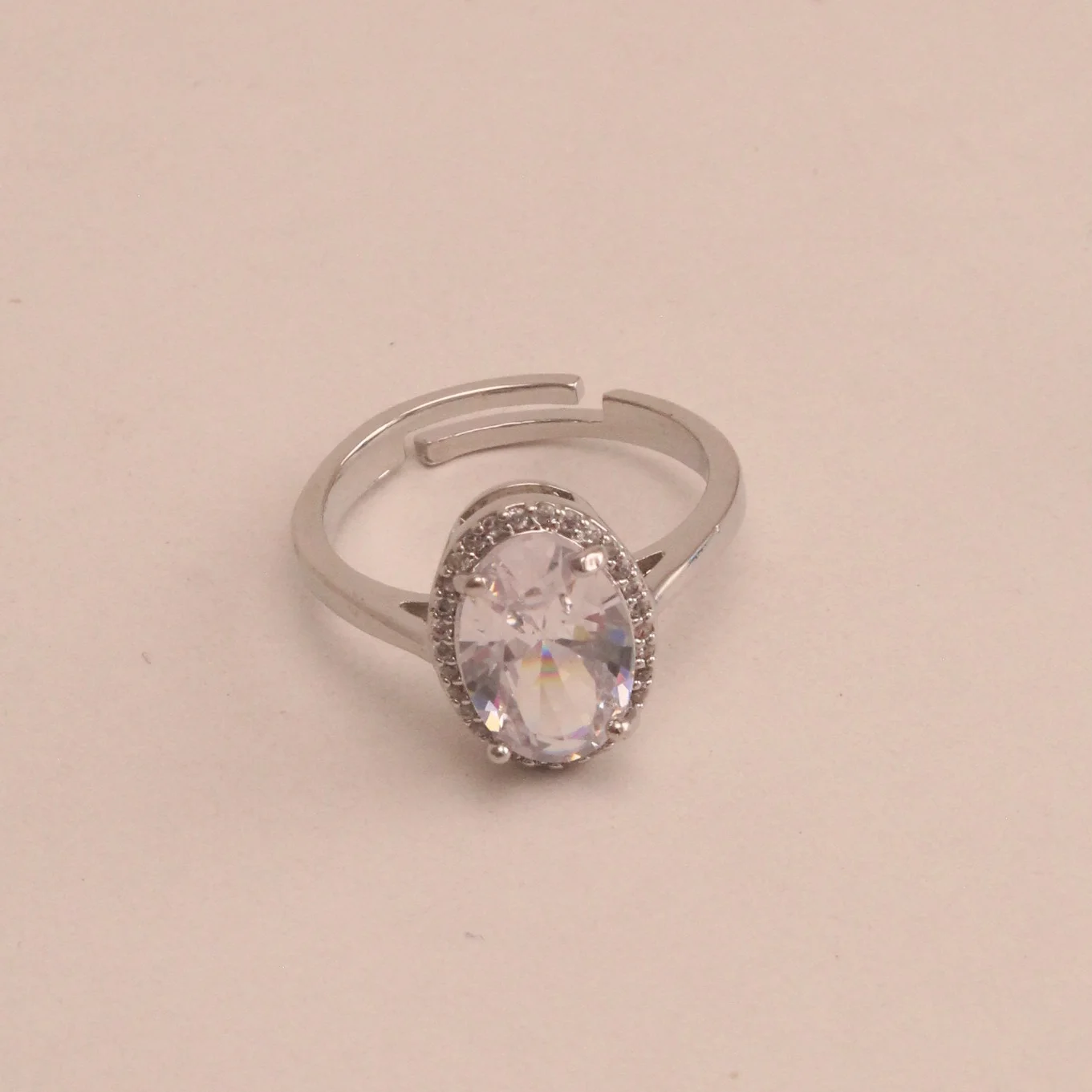 Ani. cristal plateado rodio graduable - RRS916