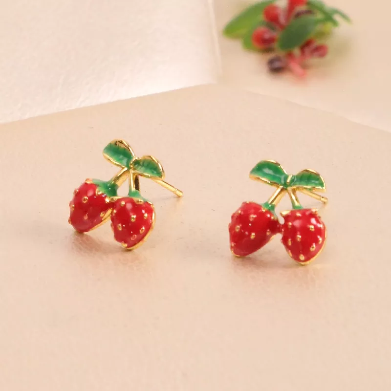 Top. Doble Fresas Rodio 1cm - TRH453 - Foto 2