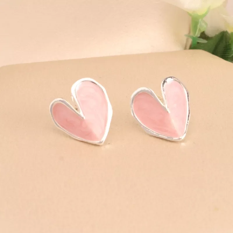 Top. Arete Corazon Rosa Rodio 2 Cm - TRJ392
